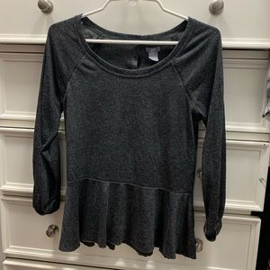 Gray peplum top